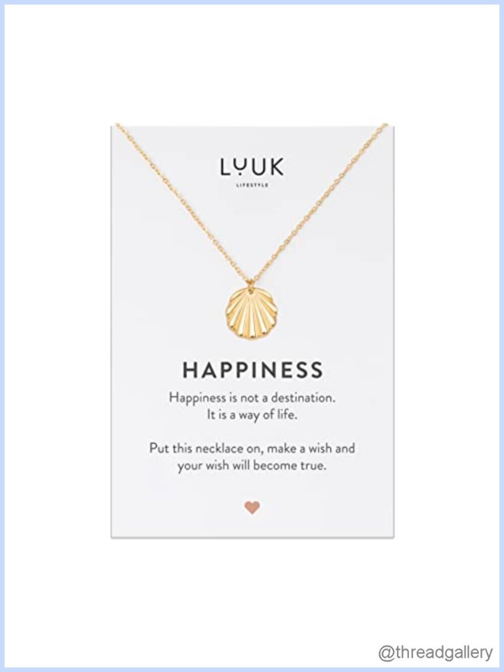 Minimalist Stainless Steel Charm Necklace with Shell Pendant